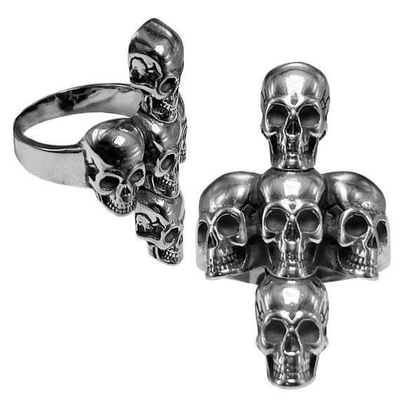 Stainless Steel Skull Cross Ring Size 10 RSRN-737 - Picture 1 of 1